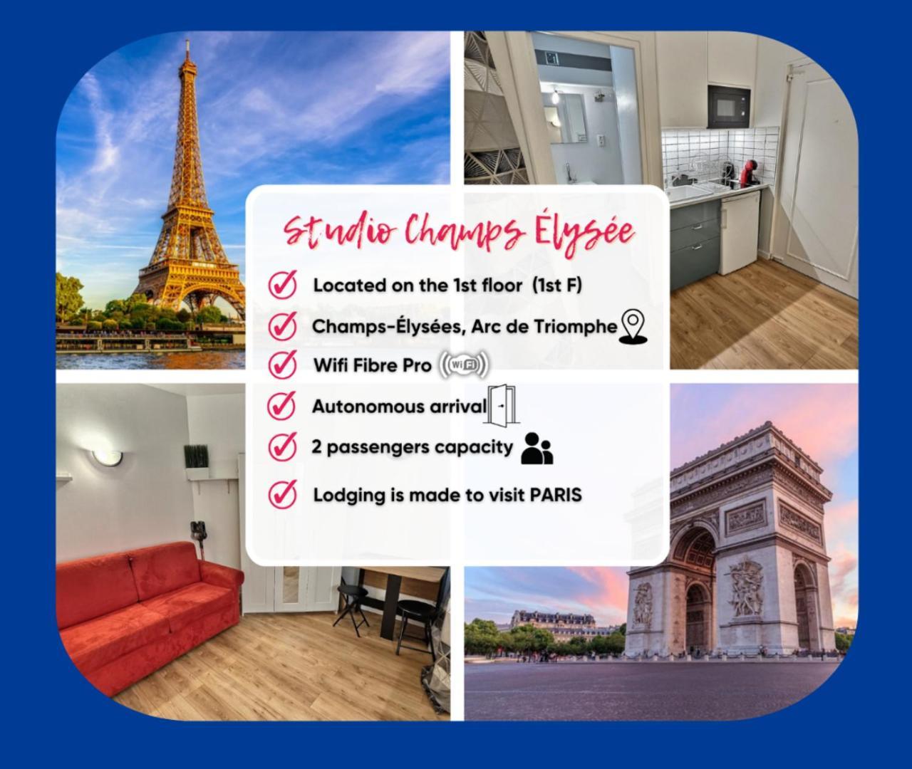 Cosy, Champs-elysees, Arc De Triomphe 3 Min Paris